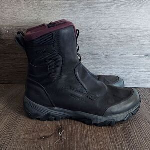 Merrell Coldpack Ice+ 8" Zip 200g Polar Waterproof Black Leather Snow Boots 8
